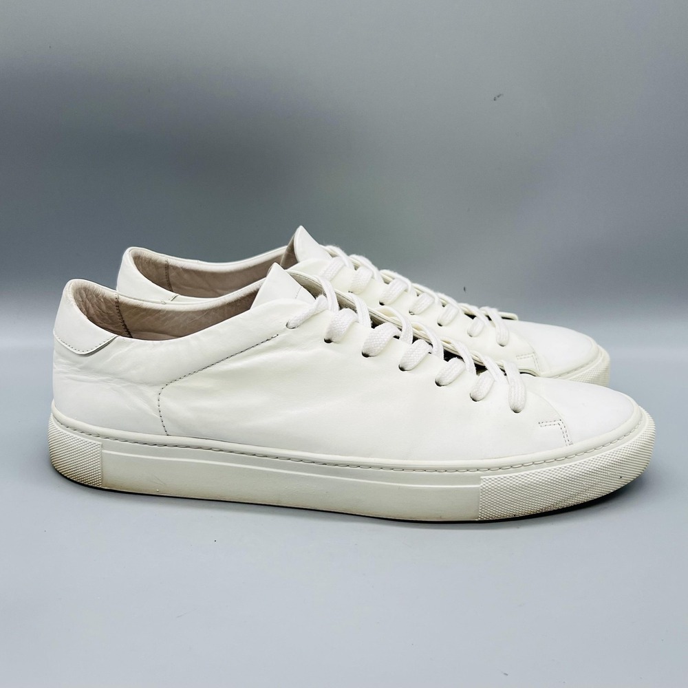 Beckett Simonon Shoes Mens 11 White Leather Reid Sneakers Minimalist Casual
